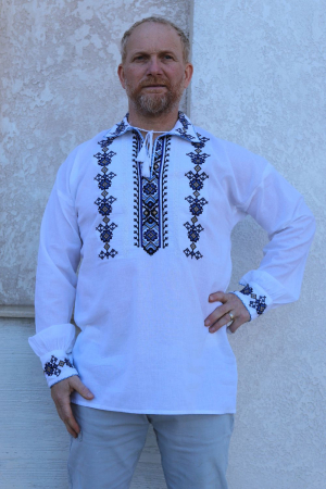 Cămașă tradițională Alfeu broderie albastra [1]