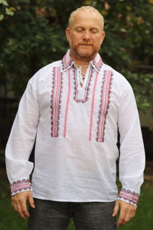 Cămașă tradițională Misail broderie rosie [2]