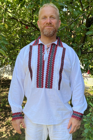 Cămașă tradițională Andronic broderie rosie [1]