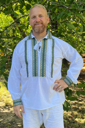 Cămașă tradițională Andronic broderie verde [1]