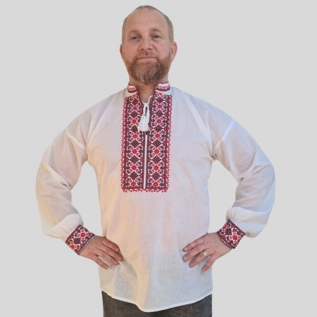 Cămașă tradițională Ioan broderie rosie [2]
