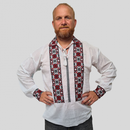 Cămașă tradițională Matia broderie rosie [1]