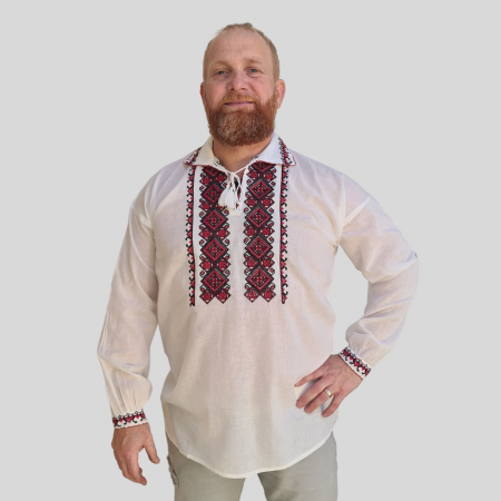 camasi traditionale - Cămașă tradițională Chiril broderie rosie