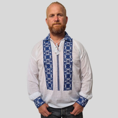 Cămașă tradițională Matia broderie albastra [1]
