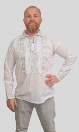 Cămașă tradițională Eladie broderie argintie [1]