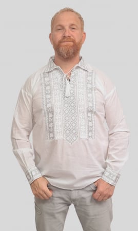 Cămașă tradițională Eladie broderie argintie camasi traditionale - Cămașă tradițională Eladie broderie argintie