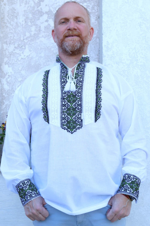 camasi traditionale - Cămașă tradițională Elefterie broderie verde