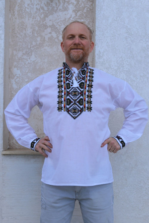 Cămașă tradițională Alisan broderie verde [2]