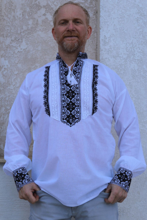 Cămașă tradițională Elefterie broderie neagra [2]