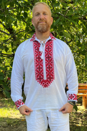 Cămașă tradițională Filimon broderie rosie [2]