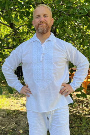 Cămașă tradițională Filimon broderie argintie camasi traditionale - Cămașă tradițională Filimon broderie argintie