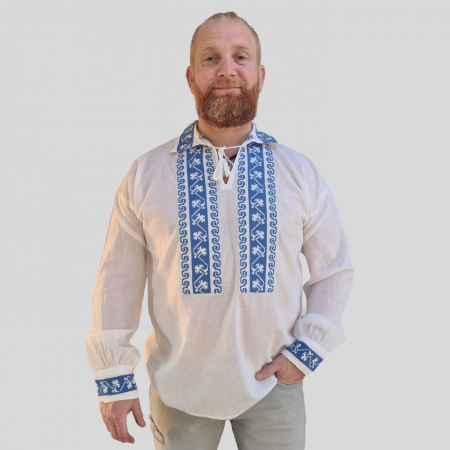 Cămașă tradițională Hariton1 broderie albastra [1]