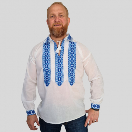 Cămașă tradițională Marcel broderie albastră [1]