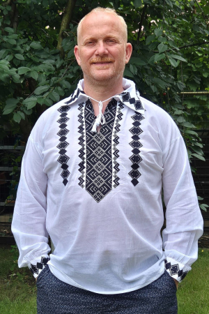 Cămașă tradițională Liviu broderie verde camasi traditionale - Cămașă tradițională Liviu broderie verde