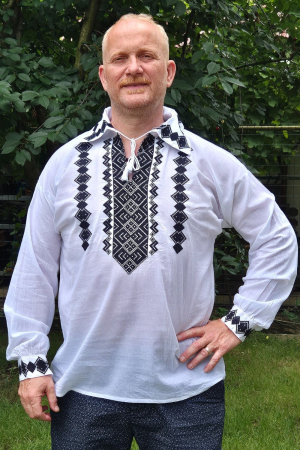 Cămașă tradițională Liviu broderie neagra [2]