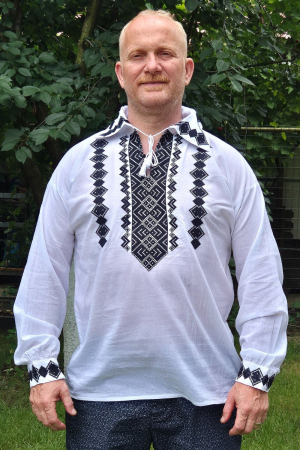 Cămașă tradițională Liviu broderie neagra camasi traditionale - Cămașă tradițională Liviu broderie neagra