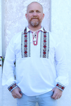 Cămașă tradițională Flavius broderie rosie [2]
