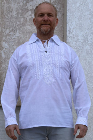 Cămașă tradițională Euvu broderie alba [1]