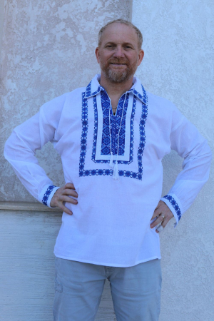 Cămașă tradițională Martinian broderie albastra [2]