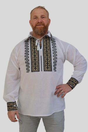 Cămașă tradițională Mateo -broderie neagra [1]