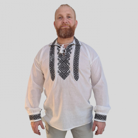 camasi traditionale - Cămașă tradițională Razvan broderie gri