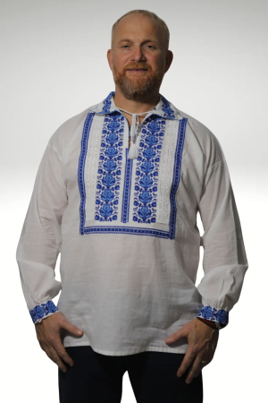 camasi traditionale - Cămașă tradițională Pinufie broderie albastra