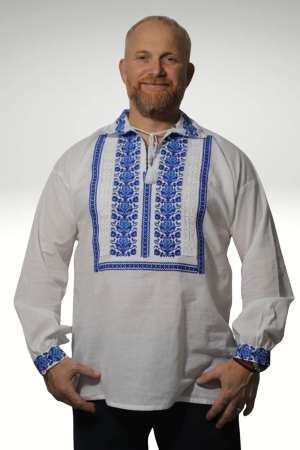 Cămașă tradițională Pinufie broderie albastra [2]