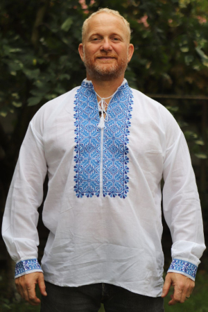 Cămașă tradițională Nicodim broderie albastra [1]