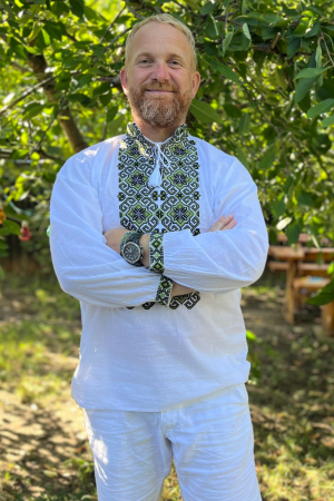 Cămașă tradițională Nicanor broderie verde [3]