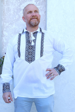 camasi traditionale - Cămașă tradițională Elefterie broderie bej