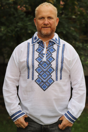 Cămașă tradițională Ananian broderie albastra [1]