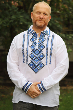 Cămașă tradițională Ananian broderie albastra [2]