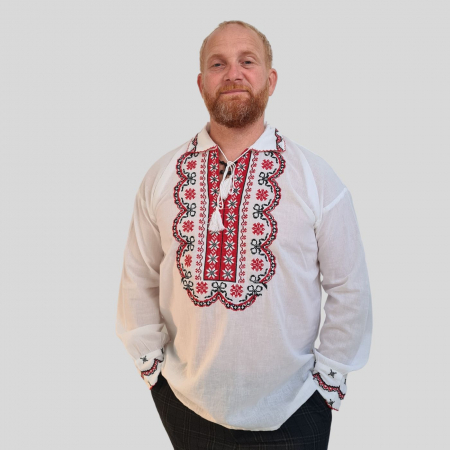 camasi traditionale - Cămașă tradițională Cleopa broderie rosie