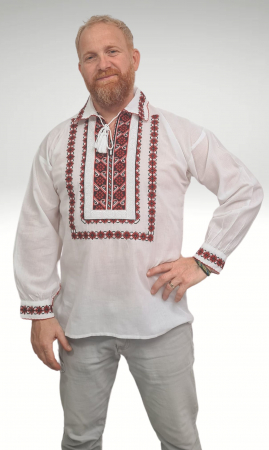 Cămașă tradițională Dan broderie rosie [1]