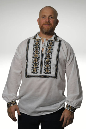 Cămașă tradițională Pinufie broderie bej [2]