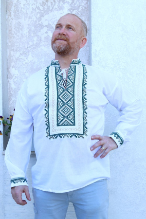 Cămașă tradițională Ramon broderie verde [1]
