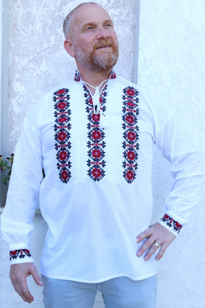 Cămașă tradițională Luchian broderie rosie [2]