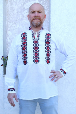 camasi traditionale - Cămașă tradițională Luchian broderie rosie