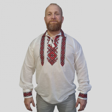 camasi traditionale - Cămașă tradițională Razvan broderie rosie