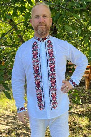 camasi traditionale - Cămașă tradițională Vitalie broderie rosie