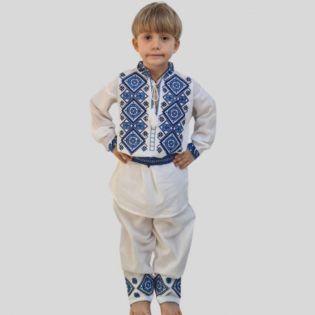 Compleu baieti Agav broderie albastră [1]