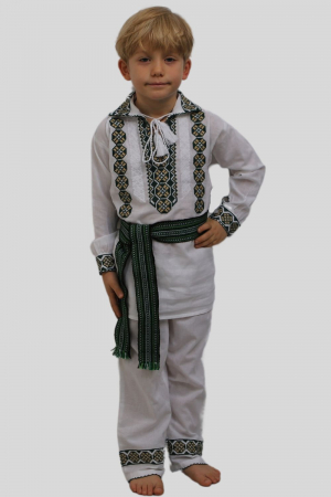 Compleu baieti Marcel broderie verde [1]