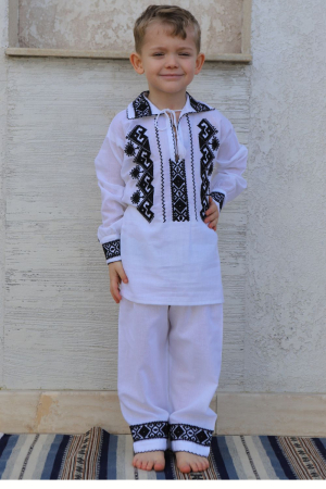 compleuri - Compleu baieti Ilarion broderie neagra