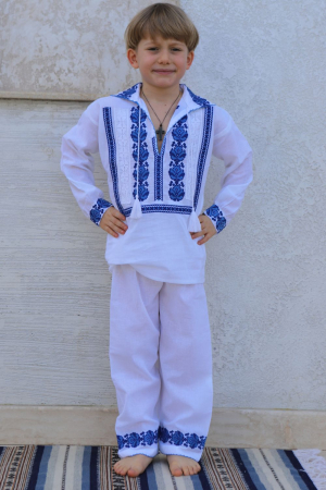 compleuri - Compleu baieti Pinufie broderie albastra