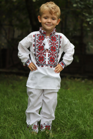 Compleu baieti Stelu broderie rosie [1]