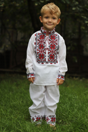 Compleu baieti Stelu broderie rosie [2]