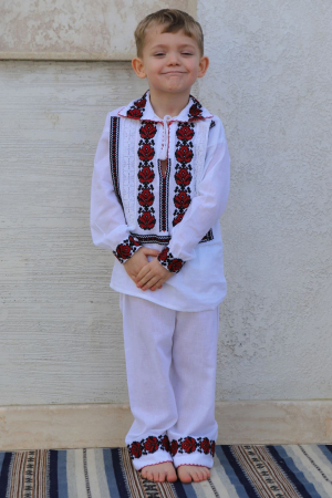 Compleu baieti Pinufie broderie rosie [2]