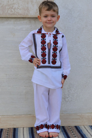 compleuri - Compleu baieti Pinufie broderie rosie