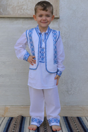 compleuri - Compleu baieti Vlasie broderie albastra