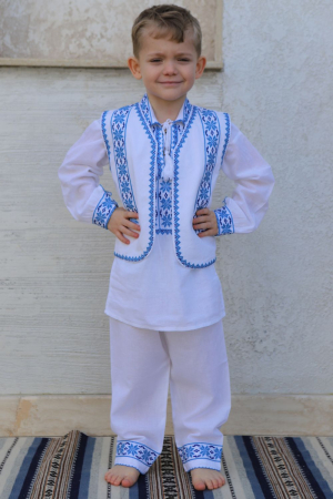 Compleu baieti Vlasie broderie albastra [1]